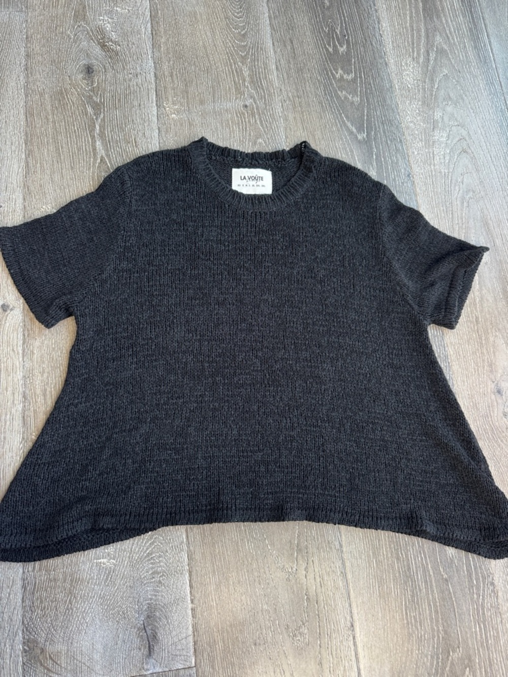 La Voute Black Short-Sleeve Knit Top 0575